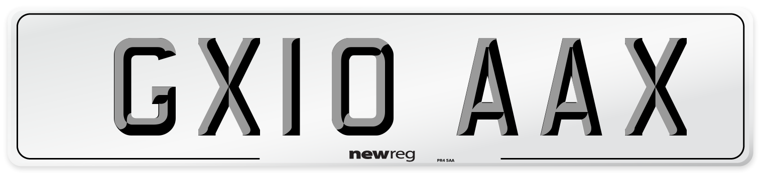 GX10 AAX Number Plate from New Reg